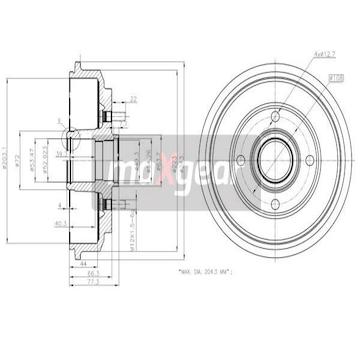 Brzdový buben MAXGEAR 19-2316
