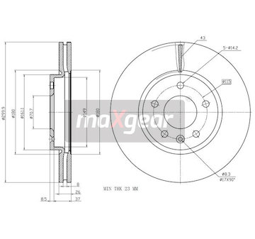 Brzdový kotouč MAXGEAR 19-2332