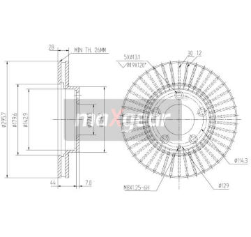 Brzdový kotouč MAXGEAR 19-2387