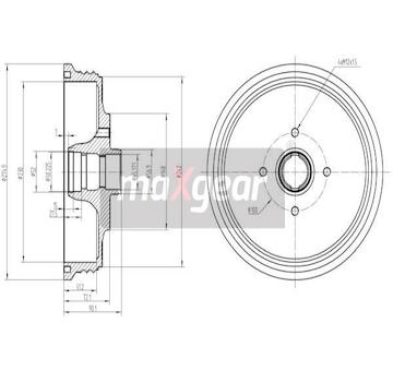 Brzdový buben MAXGEAR 19-2425
