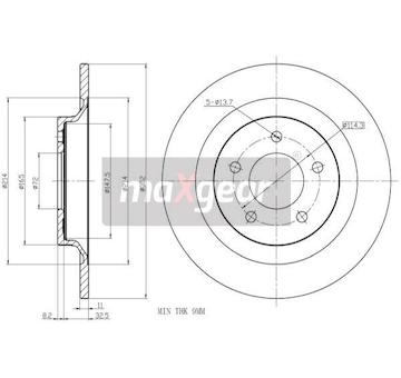 Brzdový kotouč MAXGEAR 19-2497