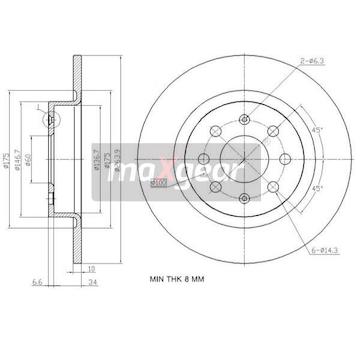 Brzdový kotouč MAXGEAR 19-2500