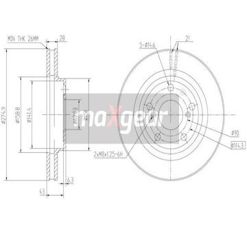 Brzdový kotouč MAXGEAR 19-2562
