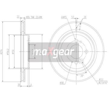 Brzdový kotouč MAXGEAR 19-2564