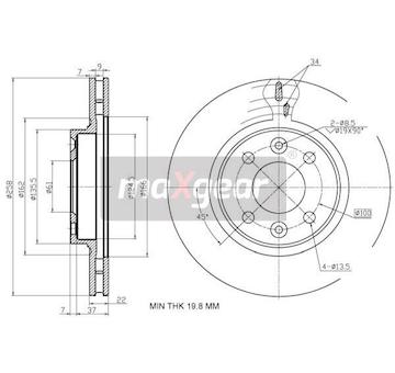 Brzdový kotouč MAXGEAR 19-2729