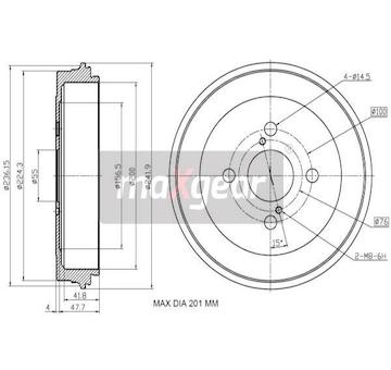 Brzdový buben MAXGEAR 19-2857