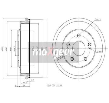 Brzdový buben MAXGEAR 19-3193
