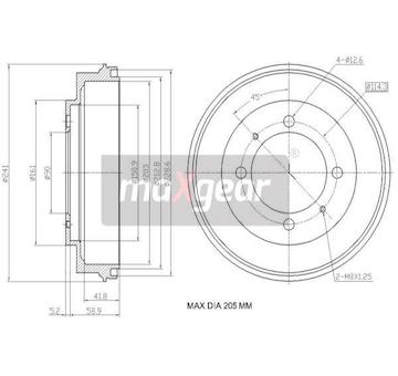 Brzdový buben MAXGEAR 19-3194