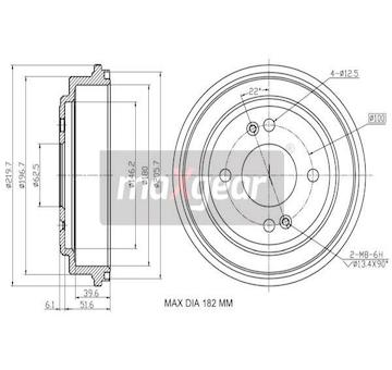 Brzdový buben MAXGEAR 19-3198