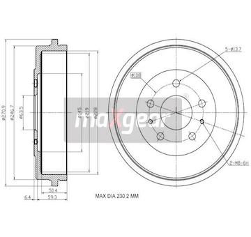 Brzdový buben MAXGEAR 19-3205