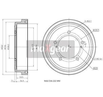 Brzdový buben MAXGEAR 19-3222