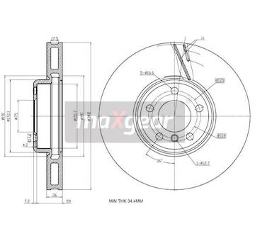 Brzdový kotouč MAXGEAR 19-3233