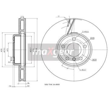 Brzdový kotouč MAXGEAR 19-3234