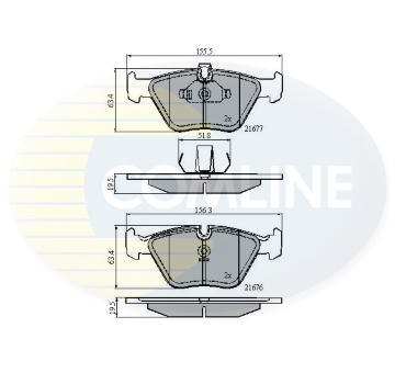 Sada brzdových platničiek kotúčovej brzdy COMLINE CBP01010