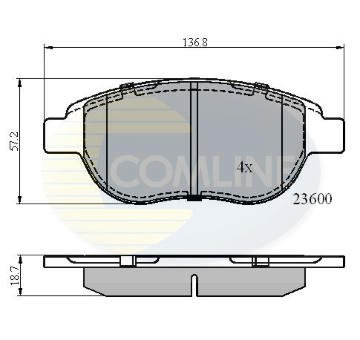 Sada brzdových platničiek kotúčovej brzdy COMLINE CBP01038