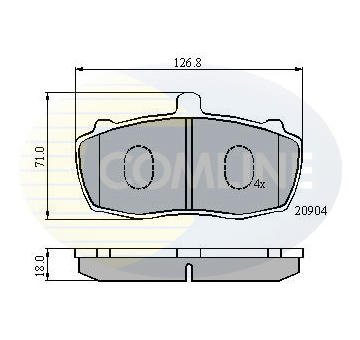 Sada brzdových platničiek kotúčovej brzdy COMLINE CBP01066