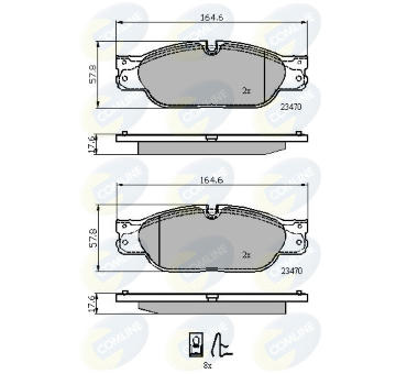 Sada brzdových platničiek kotúčovej brzdy COMLINE CBP01704