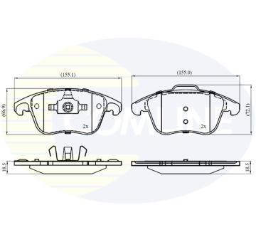 Sada brzdových platničiek kotúčovej brzdy COMLINE CBP01720
