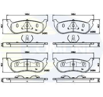 Sada brzdových platničiek kotúčovej brzdy COMLINE CBP01751