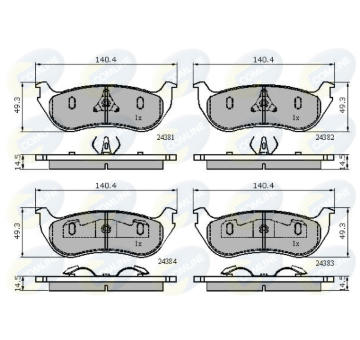 Sada brzdových platničiek kotúčovej brzdy COMLINE CBP01763