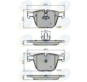 Sada brzdových platničiek kotúčovej brzdy COMLINE CBP01794