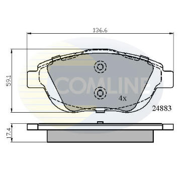 Sada brzdových platničiek kotúčovej brzdy COMLINE CBP02027