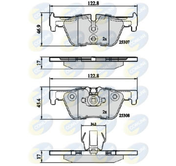 Sada brzdových platničiek kotúčovej brzdy COMLINE CBP02131