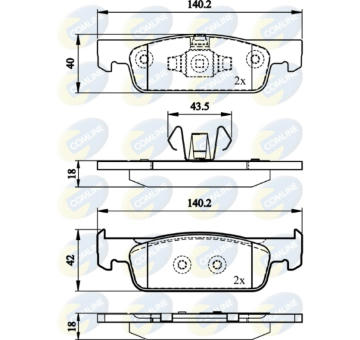Sada brzdových platničiek kotúčovej brzdy COMLINE CBP02144
