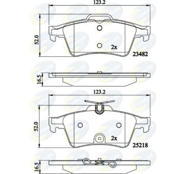 Sada brzdových platničiek kotúčovej brzdy COMLINE CBP02198