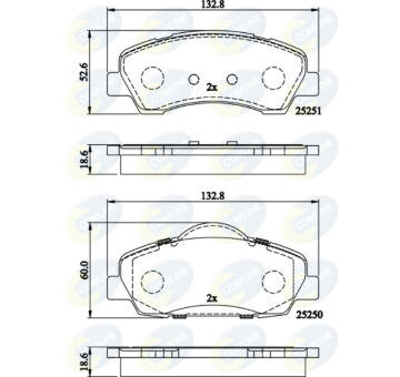 Sada brzdových platničiek kotúčovej brzdy COMLINE CBP02199
