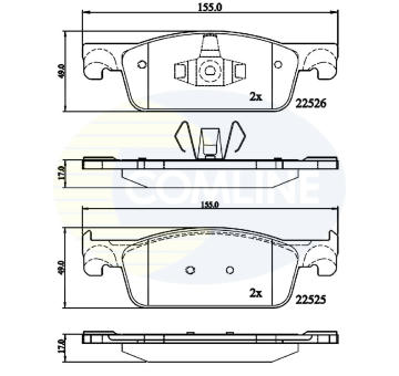 Sada brzdových platničiek kotúčovej brzdy COMLINE CBP02316