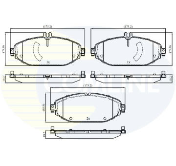 Sada brzdových platničiek kotúčovej brzdy COMLINE CBP02364