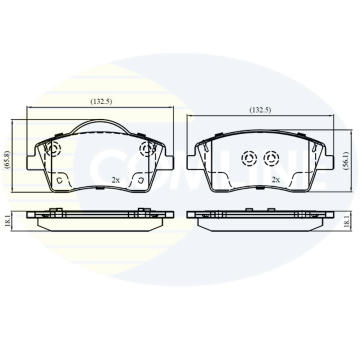 Sada brzdových platničiek kotúčovej brzdy COMLINE CBP02855