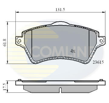 Sada brzdových platničiek kotúčovej brzdy COMLINE CBP0873