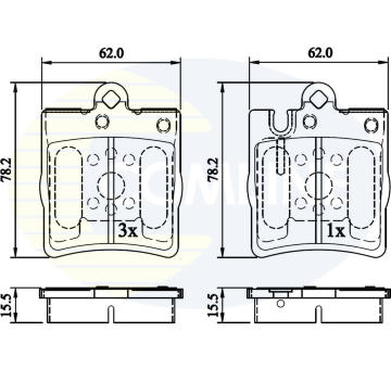 Sada brzdových platničiek kotúčovej brzdy COMLINE CBP0915