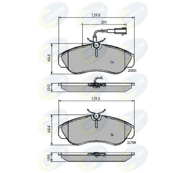 Sada brzdových platničiek kotúčovej brzdy COMLINE CBP11032