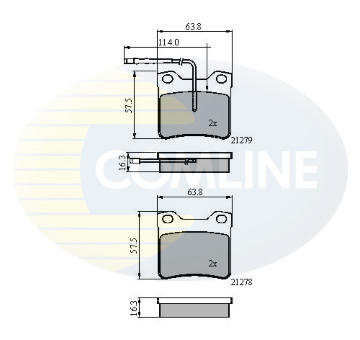Sada brzdových platničiek kotúčovej brzdy COMLINE CBP11060