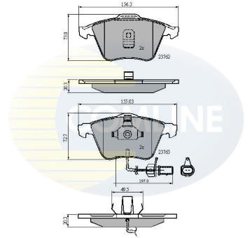 Sada brzdových platničiek kotúčovej brzdy COMLINE CBP11200