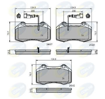 Sada brzdových platničiek kotúčovej brzdy COMLINE CBP11703