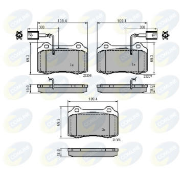 Sada brzdových platničiek kotúčovej brzdy COMLINE CBP11758