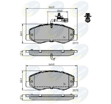 Sada brzdových platničiek kotúčovej brzdy COMLINE CBP12108