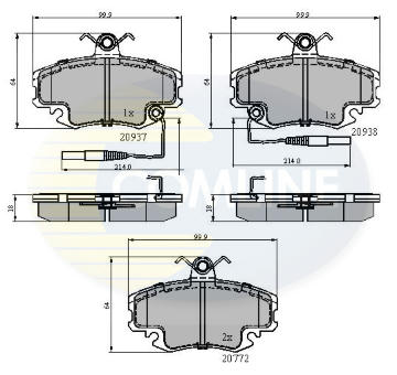 Sada brzdových platničiek kotúčovej brzdy COMLINE CBP1431