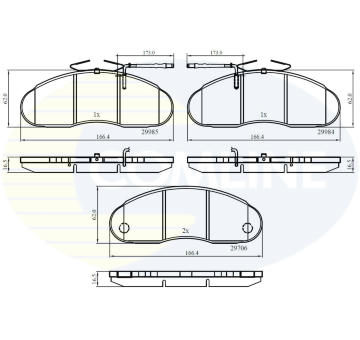 Sada brzdových platničiek kotúčovej brzdy COMLINE CBP1991