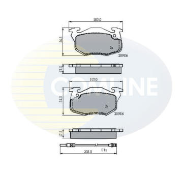 Sada brzdových platničiek kotúčovej brzdy COMLINE CBP21615