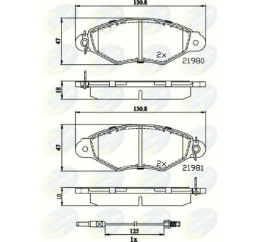 Sada brzdových platničiek kotúčovej brzdy COMLINE CBP2485