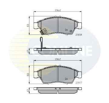 Sada brzdových platničiek kotúčovej brzdy COMLINE CBP31125