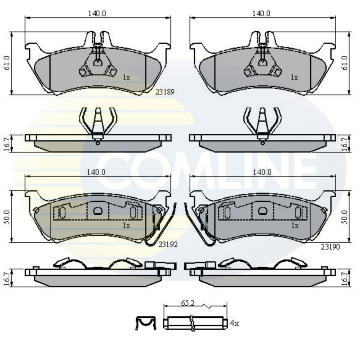 Sada brzdových platničiek kotúčovej brzdy COMLINE CBP31148