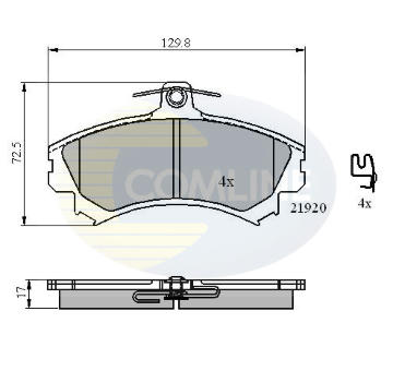 Sada brzdových platničiek kotúčovej brzdy COMLINE CBP31304