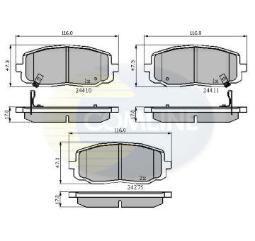 Sada brzdových platničiek kotúčovej brzdy COMLINE CBP31319