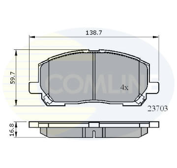 Sada brzdových platničiek kotúčovej brzdy COMLINE CBP31507